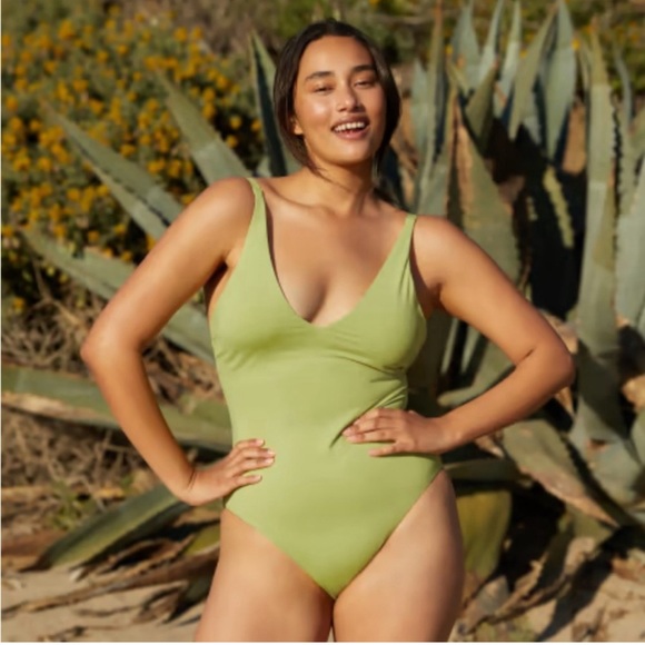 Everlane Other - NWT EVERLANE V - Neck One piece Swimsuit Color Green size large